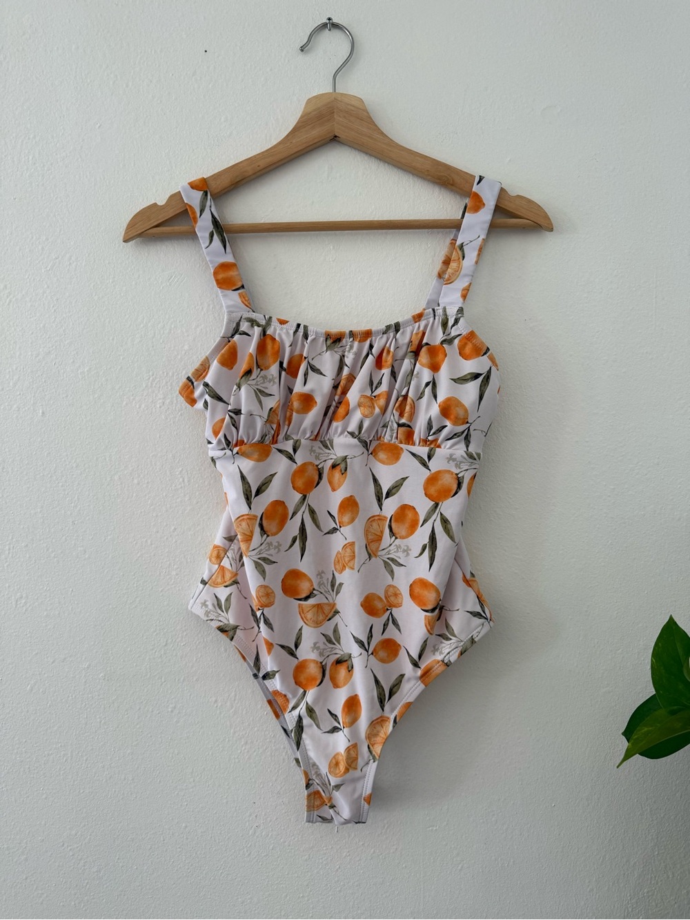 Girls Orange Print One-Piece Swimsuit